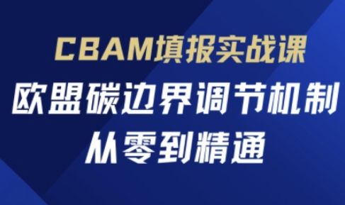 CBAM填报实战课，欧盟碳边界调节机制，从零到精通-轻金阁
