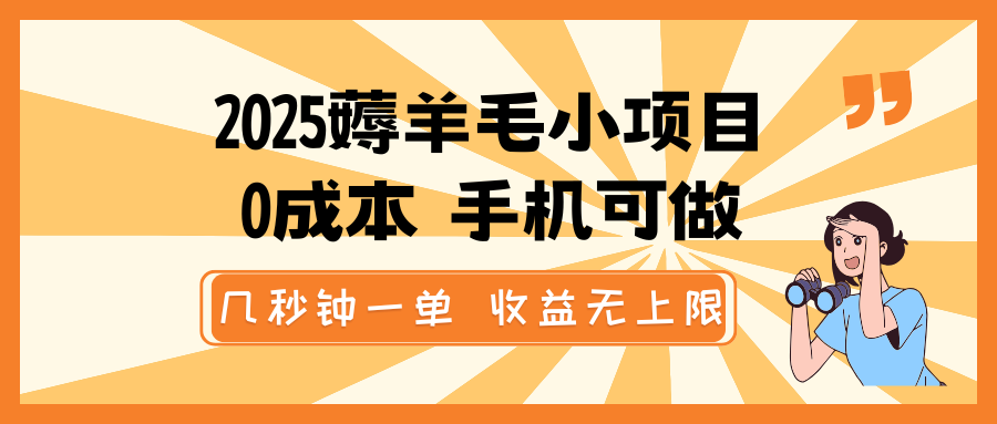 2025薅羊毛小项目，0成本 手机可做，几秒钟一单，收益无上限-轻金阁