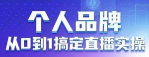 个人品牌：从0到1搞定直播实操，用直播为你的个人品牌赋能，六大实操板块，放大个人影响力-轻金阁