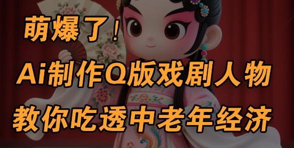 用Ai制作Q版戏剧人物，手把手教你吃透中老年经济，5分钟一个成品，多渠道变现-轻金阁