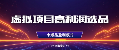虚拟项目高利润选品方法，做好单店利润1W+，可多店倍增利润-轻金阁