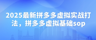 2025最新拼多多虚拟实战打法，拼多多虚拟基础sop-轻金阁
