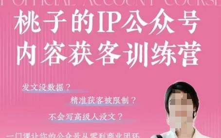 桃子IP公众号内容获客训练营(第3期)，一门让你公众号从0到商业闭环的课程-轻金阁
