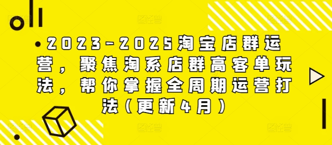 2023-2025淘宝店群运营，聚焦淘系店群高客单玩法，帮你掌握全周期运营打法(更新4月)-轻金阁