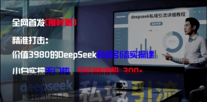 精准打击：价值3980的DeepSeek私域引流实操课，小白实操无门槛，日引精准粉300+-轻金阁