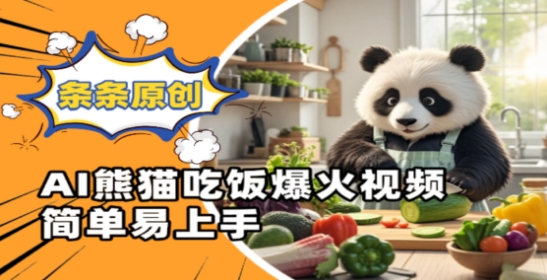 Ai熊猫吃饭爆火视频，条条原创，简单易上手-轻金阁