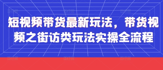 短视频带货最新玩法，带货视频之街访类玩法实操全流程-轻金阁