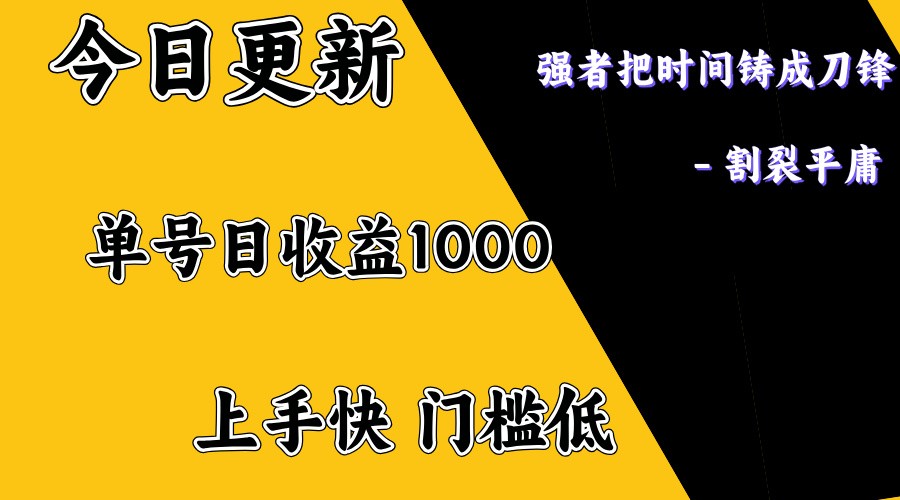 上手一天1000打底，正规项目，懒人勿扰-轻金阁