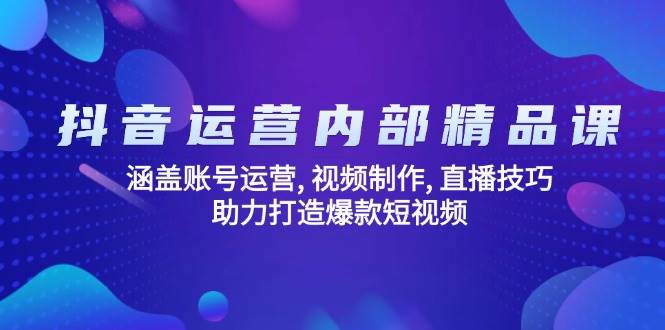 抖音运营内部精品课：涵盖账号运营, 视频制作, 直播技巧, 助力打造爆款短视频-轻金阁