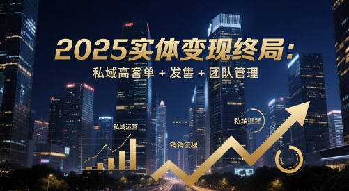 2025实体变现终局：私域高客单+发售+团队管理-轻金阁