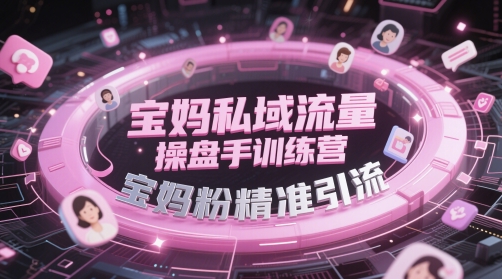 宝妈私域流量操盘手训练营，宝妈粉精准引流-轻金阁