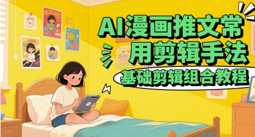 AI漫画推文常用剪辑手法，基础剪辑组合教程-轻金阁