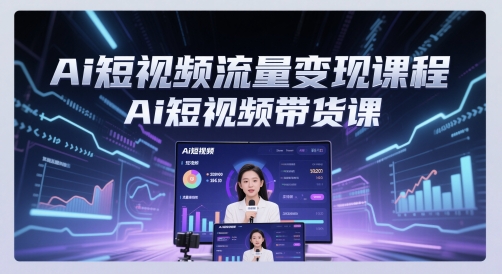 Ai短视频流量变现课程，Ai短视频带货课-轻金阁
