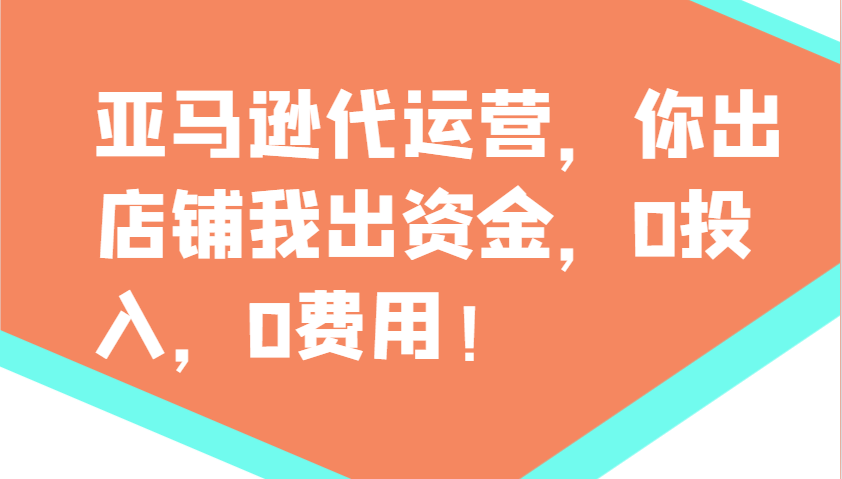 亚马逊代运营，你出店铺我出资金，0投入，0费用，无责任每天300分红，赢亏我承担-轻金阁