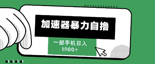 205新风口，加速器暴力自撸，单机日入1k+【揭秘】-轻金阁