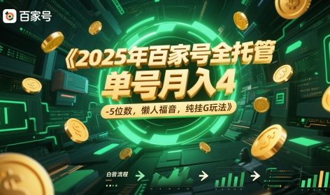 2025年百家号全托管，单号月入4-5位数，懒人福音，纯挂G玩法【揭秘】-轻金阁