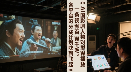 AI三国影视剧人物对口型唱歌玩法，一条视频百W千W播放，各平台的分成计划吃到飞起-轻金阁
