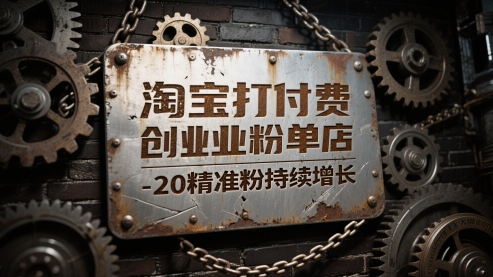 淘宝打付费创业粉单店每天稳定10-20精准粉持续增长【揭秘】-轻金阁