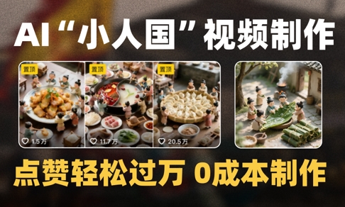 爆款1000W+播放微缩景观迷你小人国AI视频0成本制作全流程教学-轻金阁