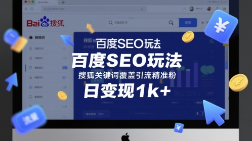 百度SEO玩法，搜狐关键词覆盖引流精准粉，日变现1k+【揭秘】-轻金阁
