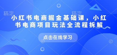 小红书电商掘金课，小红书电商项目玩法全流程拆解（更新5月）-轻金阁