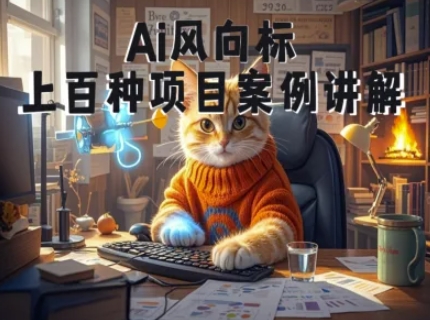 Ai风向标-附100种项目案例玩法-0基础小白到大神ai视频商业应用教学-轻金阁