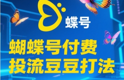 2025蝴蝶号付费投流豆豆打法，助新手快速掌握付费流量撬动自然流的核心玩法-轻金阁
