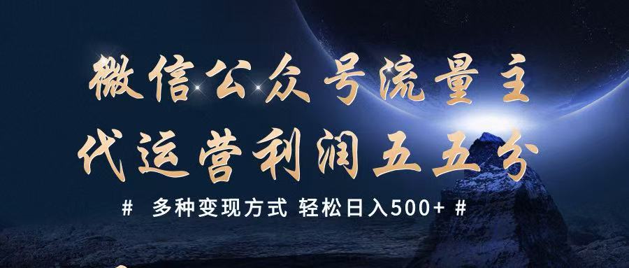 公众号流量主代运营  多种变现方式 轻松日入500+-轻金阁