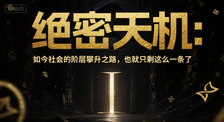 付费文章：绝密天机：如今社会的阶层攀升之路，也就只剩这么一条了-轻金阁