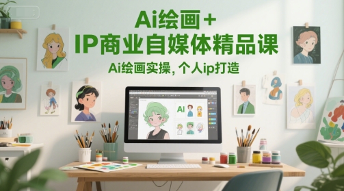Ai绘画+IP商业自媒体精品课，Ai绘画实操，个人ip打造-轻金阁