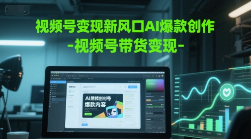 视频号变现新风口AI爆款创作-视频号带货变现-轻金阁