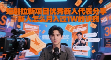 短剧拉新项目优秀新人代表分享新人怎么月入过1W的诀窍-轻金阁