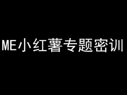 ME小红薯专题密训-小红书电商教程-轻金阁