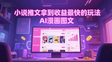 小说推文拿到收益最快的玩法，AI漫画图文-轻金阁