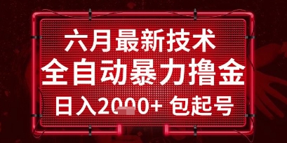 六月最新技术全自动暴力撸金，稳定日入2k+包起号，长期稳定【揭秘】-轻金阁