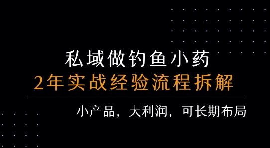 私域做钓鱼小药 每单利润3张+ 详细流程拆解-轻金阁