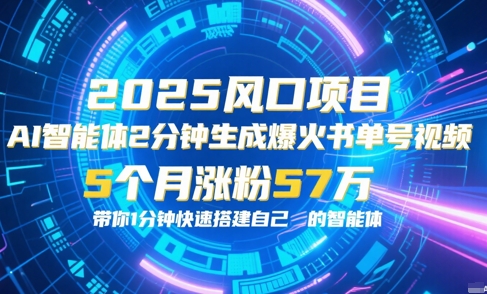AI智能体2分钟一键生成爆火书单号原创视频，5个月涨粉57w，带你零代码1分钟搭建智能体-轻金阁