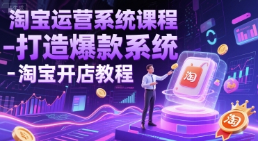 淘宝运营系统课程-打造爆款系统-淘宝开店教程-轻金阁