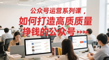 公众号运营系列课，如何打造高质量挣钱的公众号-轻金阁
