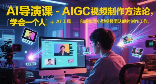 AI导演课-AIGC视频制作方法论，学会一个人+AI工具，完成如同小型视频团队般的创作工作，实现导演梦-轻金阁