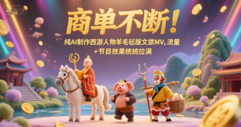 商单不断！纯AI制作西游人物羊毛毡版文旅MV，流量+节目效果统统拉满-轻金阁