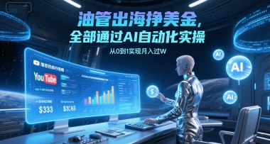 油管出海挣美金，全部通过AI自动化实操，从0到1实现月入过W-轻金阁