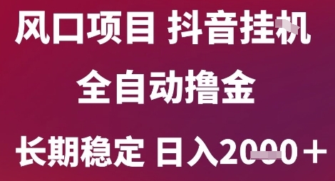 风口项目，六月最新玩法抖音无人挂G，全自动撸金，长期稳定 日入2k+【揭秘】-轻金阁