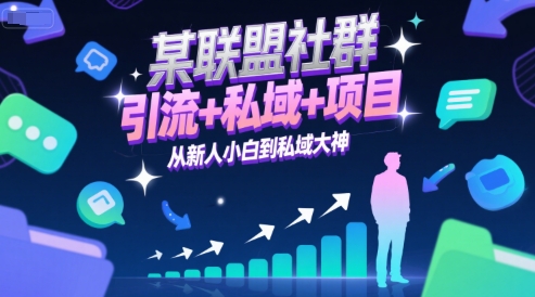 某联盟社群，引流+私域+项目，从新人小白到私域大神-轻金阁