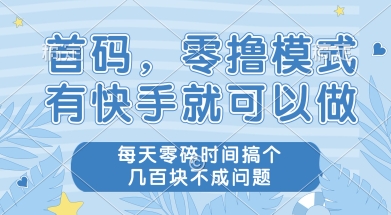 首码零撸项目，有快手就可以做，每天业务时间搞个几张不是问题【揭秘】-轻金阁