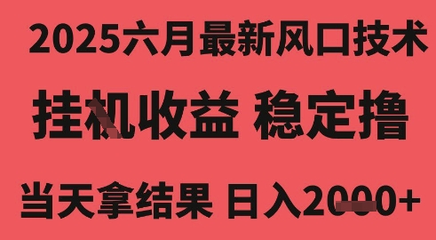 2025六月最新风口技术，无人挂G撸礼物，长期稳定 一个小时收益2k+，小白当天拿结果【揭秘】-轻金阁
