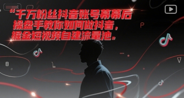 千万粉丝抖音账号幕后操盘手教你如何做抖音，掘金短视频自建流量池-轻金阁
