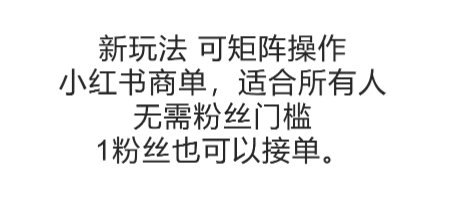 可矩阵操作，小红书商单新玩法，适合所有人，无需粉丝门槛，1粉丝也可以接单-轻金阁