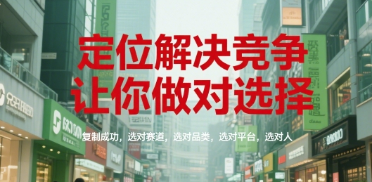 定位解决竞争，让你做对选择，复制成功，选对赛道，选对品类，选对平台，选对人-轻金阁