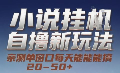 小说自撸新玩法 — 亲测单窗口每天能搞 20-50+，支持矩阵化批量操作【揭秘】-轻金阁
